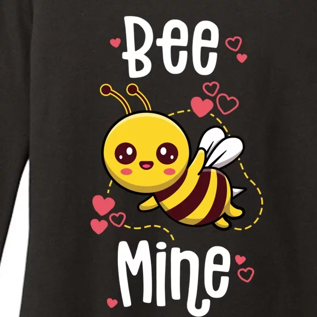 Bee Mine Valentines Day Pun Cute Bee Honey Beekeeper Funny Gift Womens CVC Long Sleeve Shirt