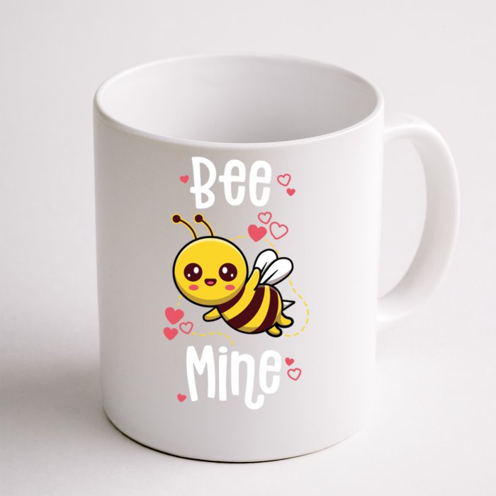 Bee Mine Valentines Day Pun Cute Bee Honey Beekeeper Funny Gift Front & Back Coffee Mug