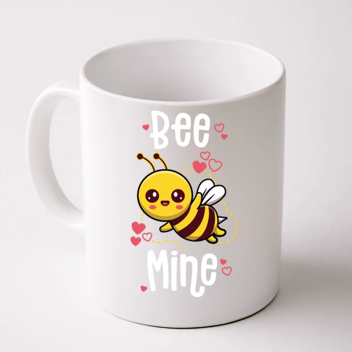 Bee Mine Valentines Day Pun Cute Bee Honey Beekeeper Funny Gift Front & Back Coffee Mug