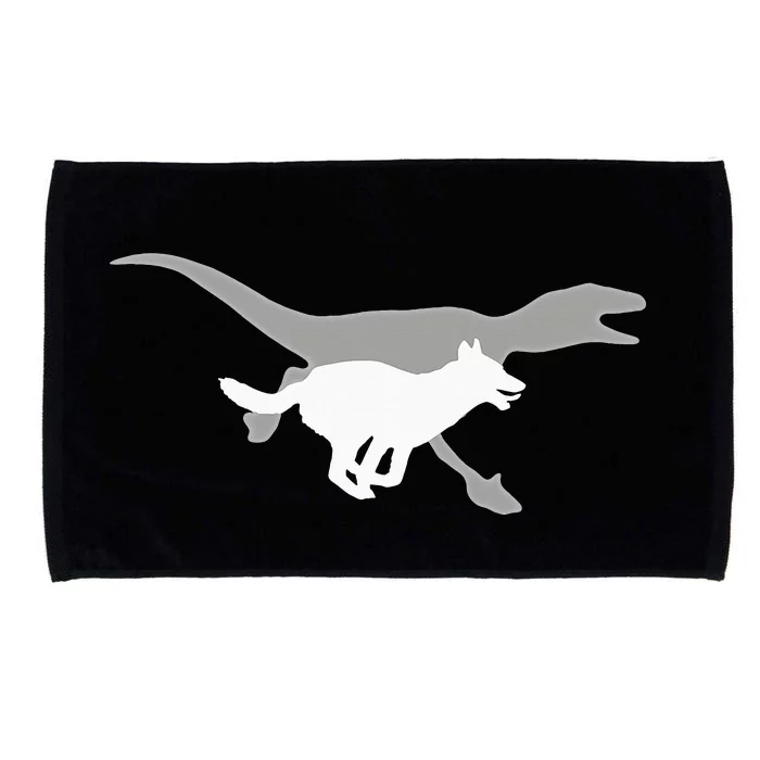 Belgian Malinois Velociraptor Maliraptor Running Shadow Microfiber Hand Towel