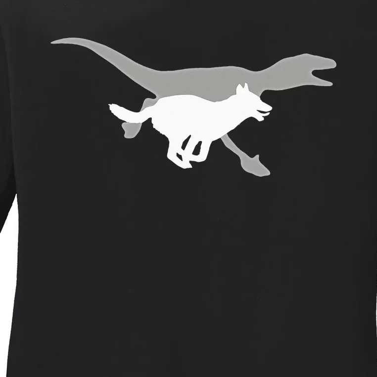 Belgian Malinois Velociraptor Maliraptor Running Ladies Long Sleeve Shirt