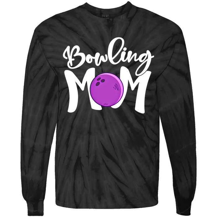 Bowling Mom Vintage Mama Bowling Mothers Day Bowling Mom Funny Gift Tie-Dye Long Sleeve Shirt