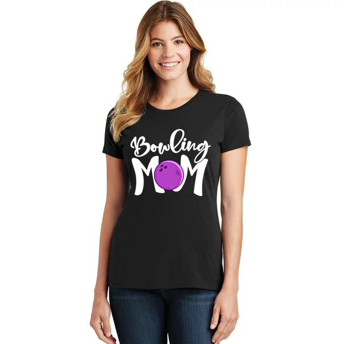 Bowling Mom Vintage Mama Bowling Mothers Day Bowling Mom Funny Gift Women's T-Shirt