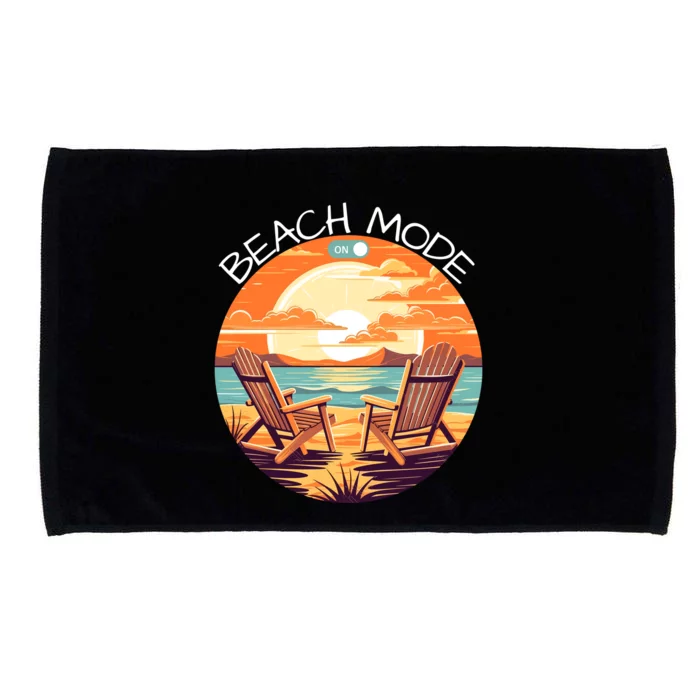 Beach Mode Vacy Mode Beach Life Vintage Sunset Beach Trip Vacation Mode Microfiber Hand Towel