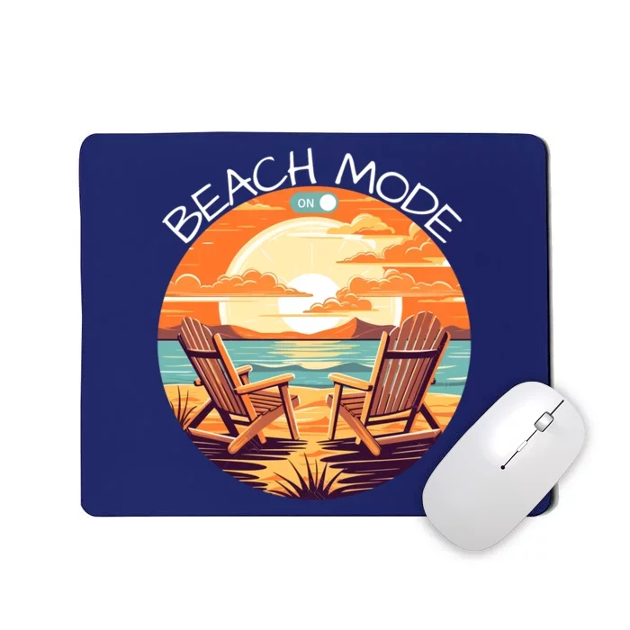 Beach Mode Vacy Mode Beach Life Vintage Sunset Beach Trip Vacation Mode Mousepad