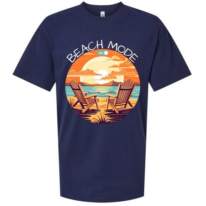 Beach Mode Vacy Mode Beach Life Vintage Sunset Beach Trip Vacation Mode Sueded Cloud Jersey T-Shirt