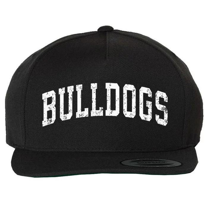 Bulldogs Mascot Vintage Athletic Sports Name Design Wool Snapback Cap