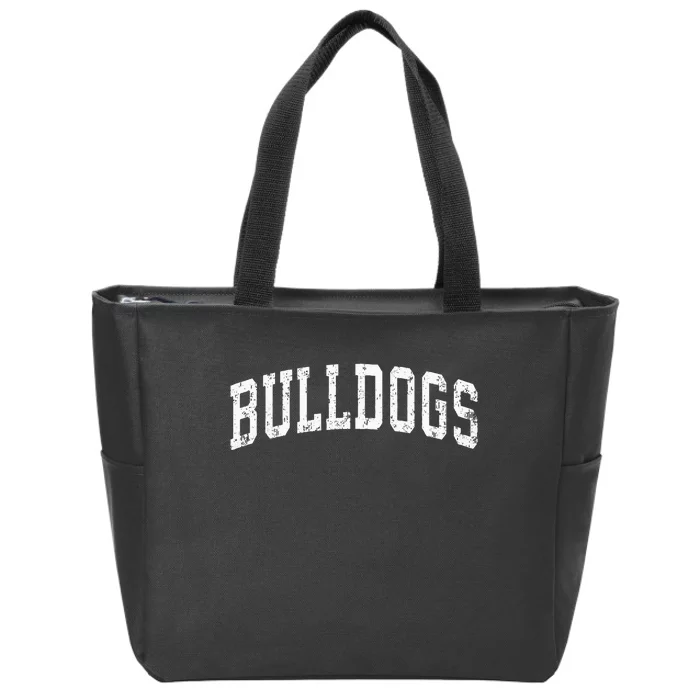 Bulldogs Mascot Vintage Athletic Sports Name Design Zip Tote Bag