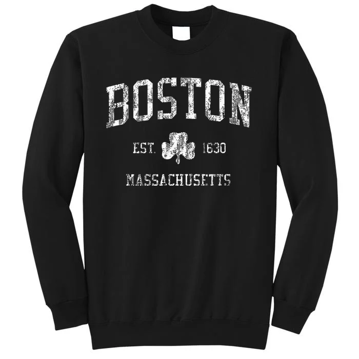 Boston Ma Vintage Shamrock Sports Design Sweatshirt