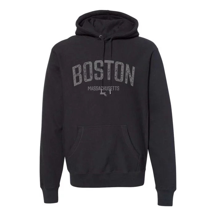 Boston Massachusetts Vintage Distressed Massachusetts Boston Premium Hoodie