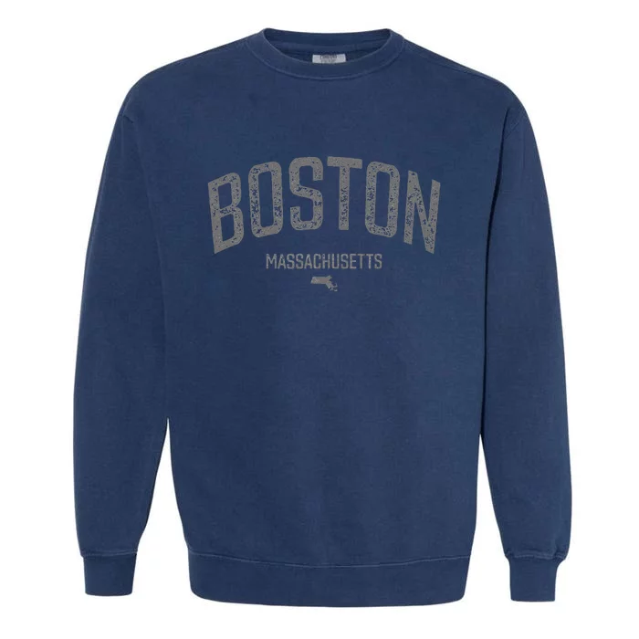 Boston Massachusetts Vintage Distressed Massachusetts Boston Garment-Dyed Sweatshirt