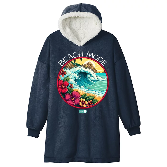 Beach Mode Vacy Mode Beach Life Vintage Sunset Beach Trip Vacation Mode Hooded Wearable Blanket