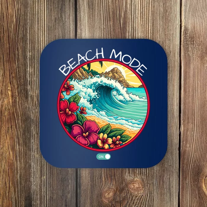 Beach Mode Vacy Mode Beach Life Vintage Sunset Beach Trip Vacation Mode Coaster