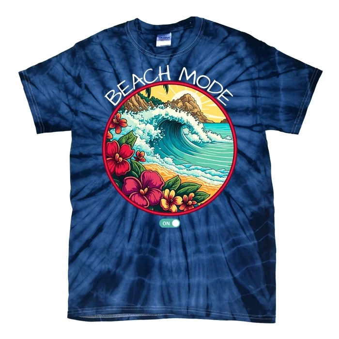 Beach Mode Vacy Mode Beach Life Vintage Sunset Beach Trip Vacation Mode Tie-Dye T-Shirt