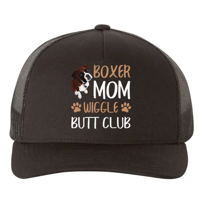 Boxer Mom Wiggle Butt Club Dog Lover Yupoong Adult 5-Panel Trucker Hat