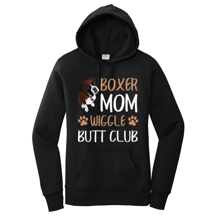 Boxer Mom Wiggle Butt Club Dog Lover Women's Pullover Hoodie