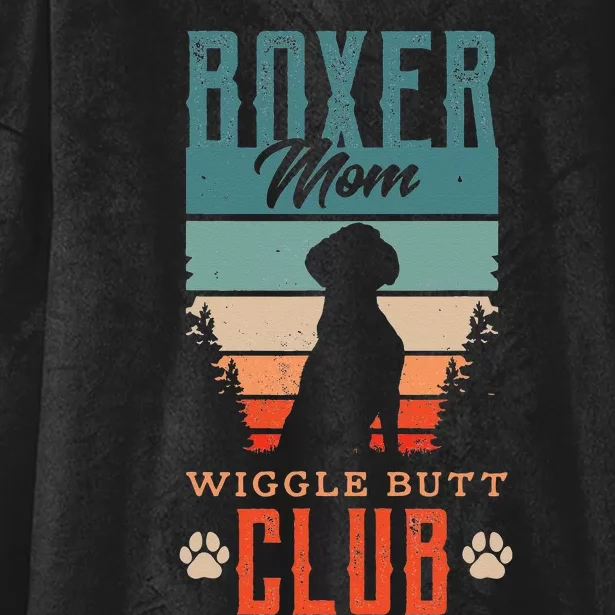 Boxer mom wiggle butt club for a Boxer Lover Dog Hooded Wearable Blanket