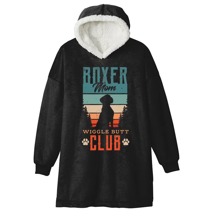 Boxer mom wiggle butt club for a Boxer Lover Dog Hooded Wearable Blanket