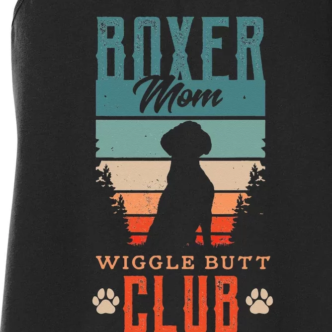 Boxer mom wiggle butt club for a Boxer Lover Dog Women's Racerback Tank