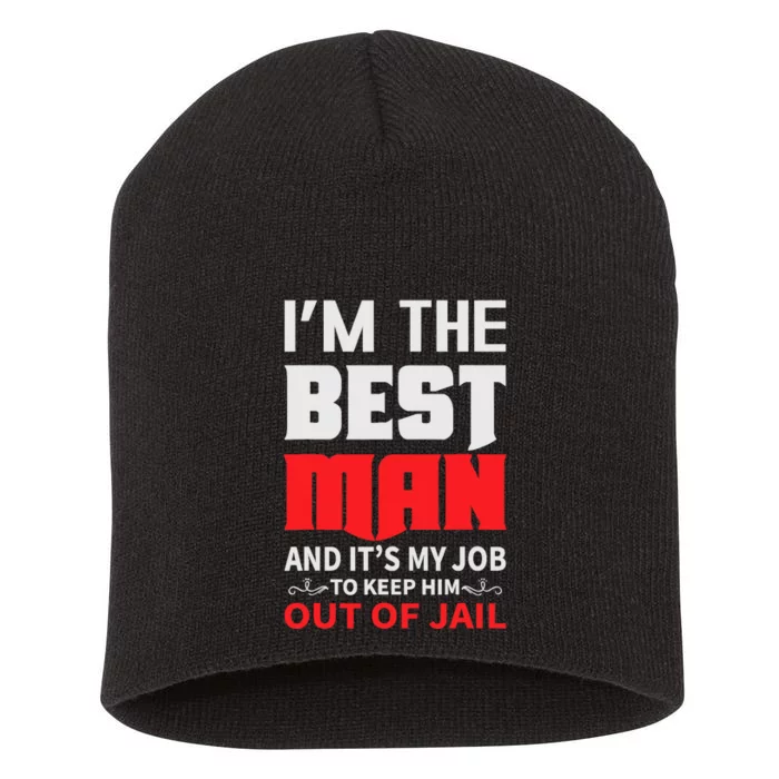 Best Man Wedding Groom Funny Bachelor Stag Partys Short Acrylic Beanie