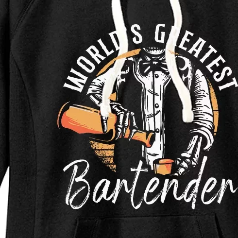 Bartender Mixologist Worlds Greatest Bartender Women's Fleece Hoodie