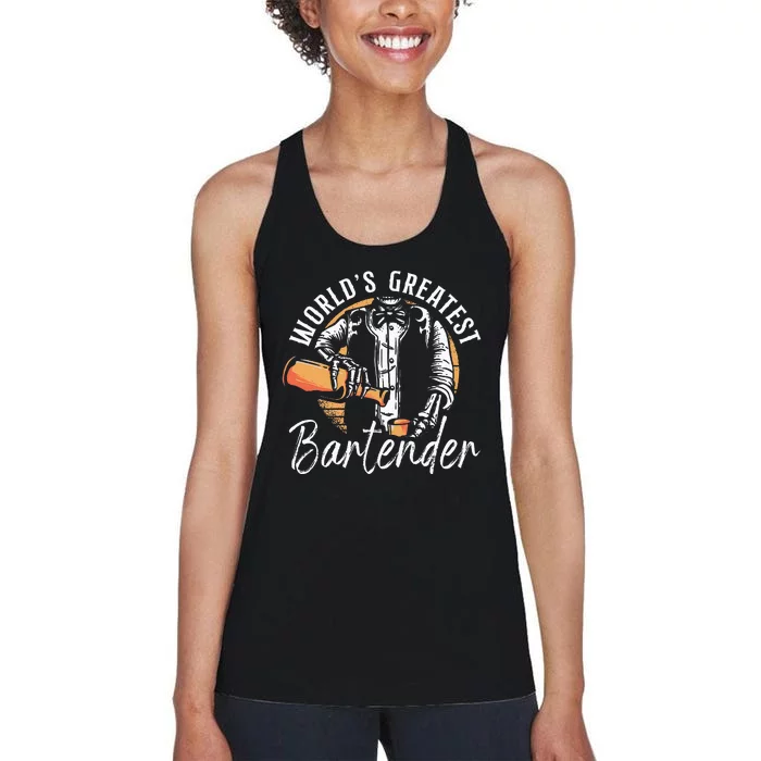 Bartender Mixologist Worlds Greatest Bartender Women's Racerback Tank