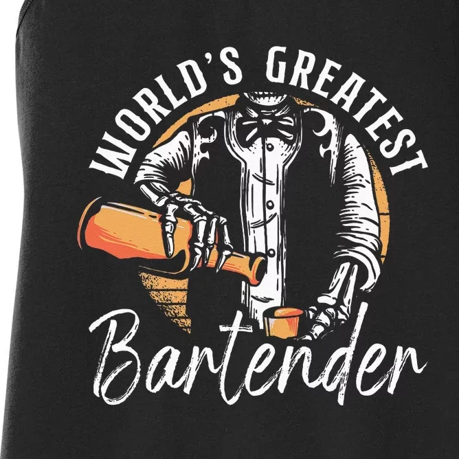 Bartender Mixologist Worlds Greatest Bartender Women's Racerback Tank