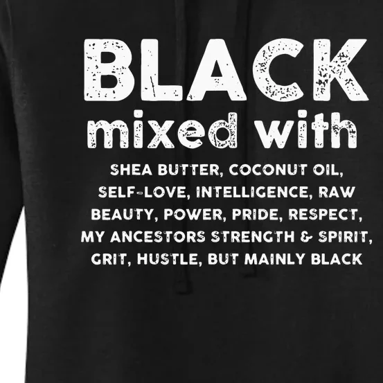 Black Mixed With Shea Butter Afro American Women's Pullover Hoodie