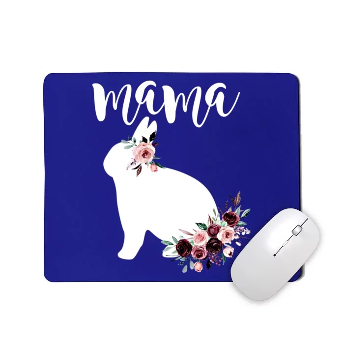 Bunny Mama With Rose Flowers Graphic Funny Gift Mousepad