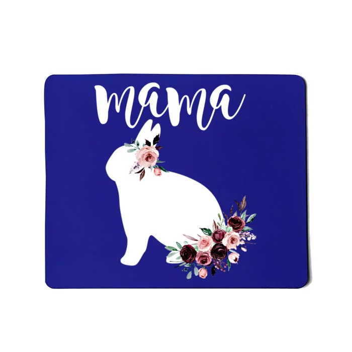 Bunny Mama With Rose Flowers Graphic Funny Gift Mousepad