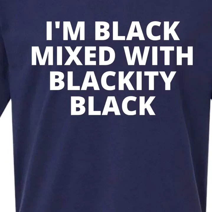 Black Mixed With Blackity Black African American Black History Month Sueded Cloud Jersey T-Shirt