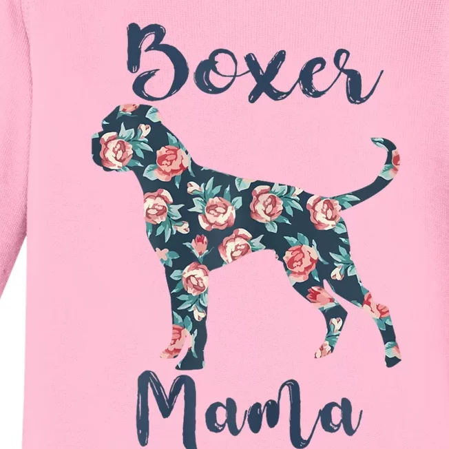 Boxer Mama Women Dog Mom Funny Mother Day Lover Baby Long Sleeve Bodysuit