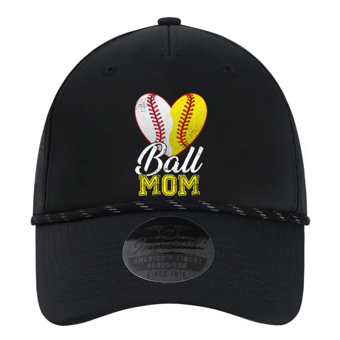 Ball Mom Women Mama Heart Baseball Softball Mother's Day Gift Performance The Dyno Cap