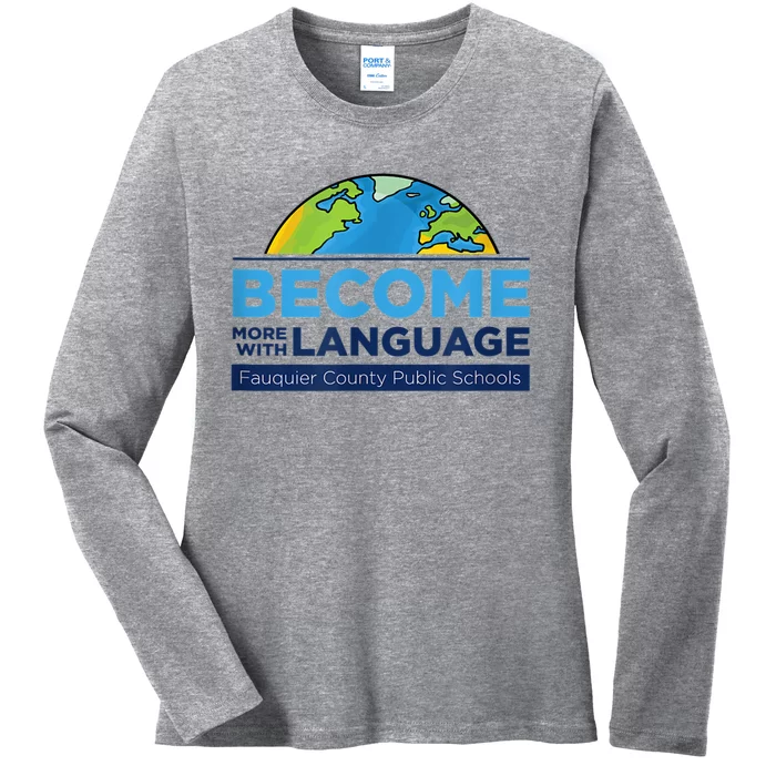 Become More With Language. ESL Teacher. Ladies Long Sleeve Shirt