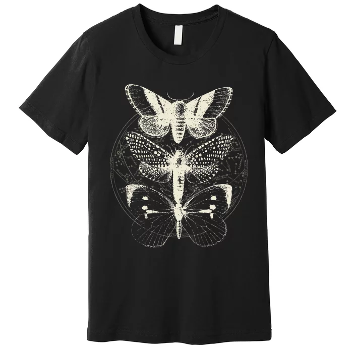 Butterfly Moth Witchcore Insect Astronomy Lover Witchy Premium T-Shirt