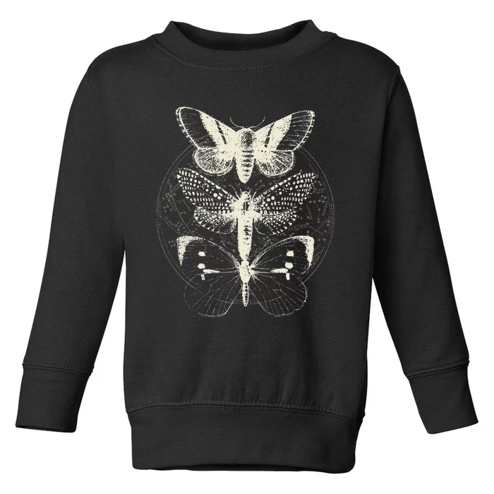 Butterfly Moth Witchcore Insect Astronomy Lover Witchy Toddler Sweatshirt