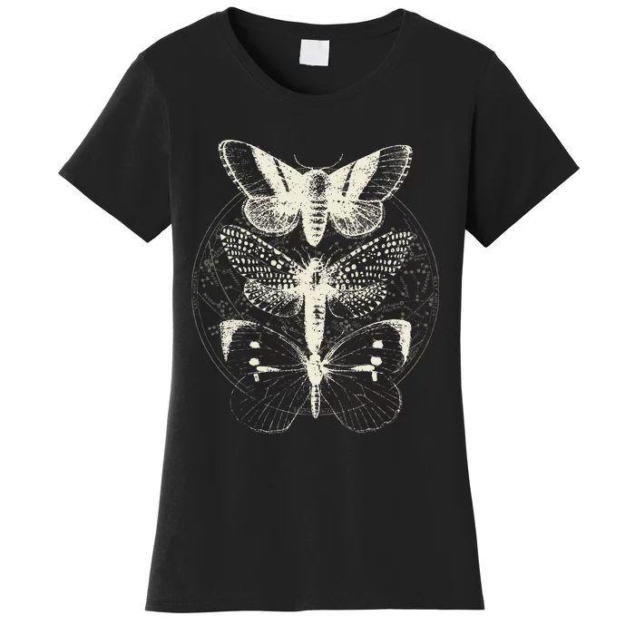 Butterfly Moth Witchcore Insect Astronomy Lover Witchy Women's T-Shirt