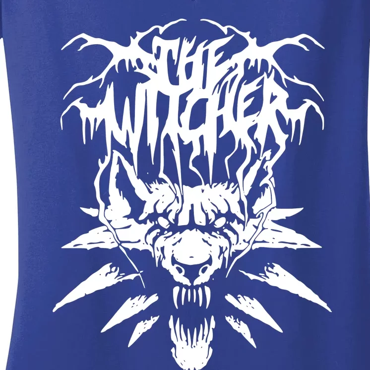 Black Metal Witcher Women's V-Neck T-Shirt