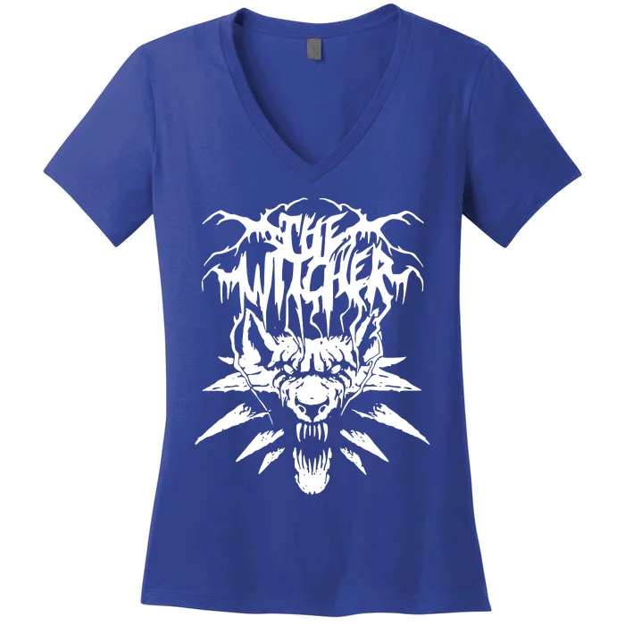 Black Metal Witcher Women's V-Neck T-Shirt