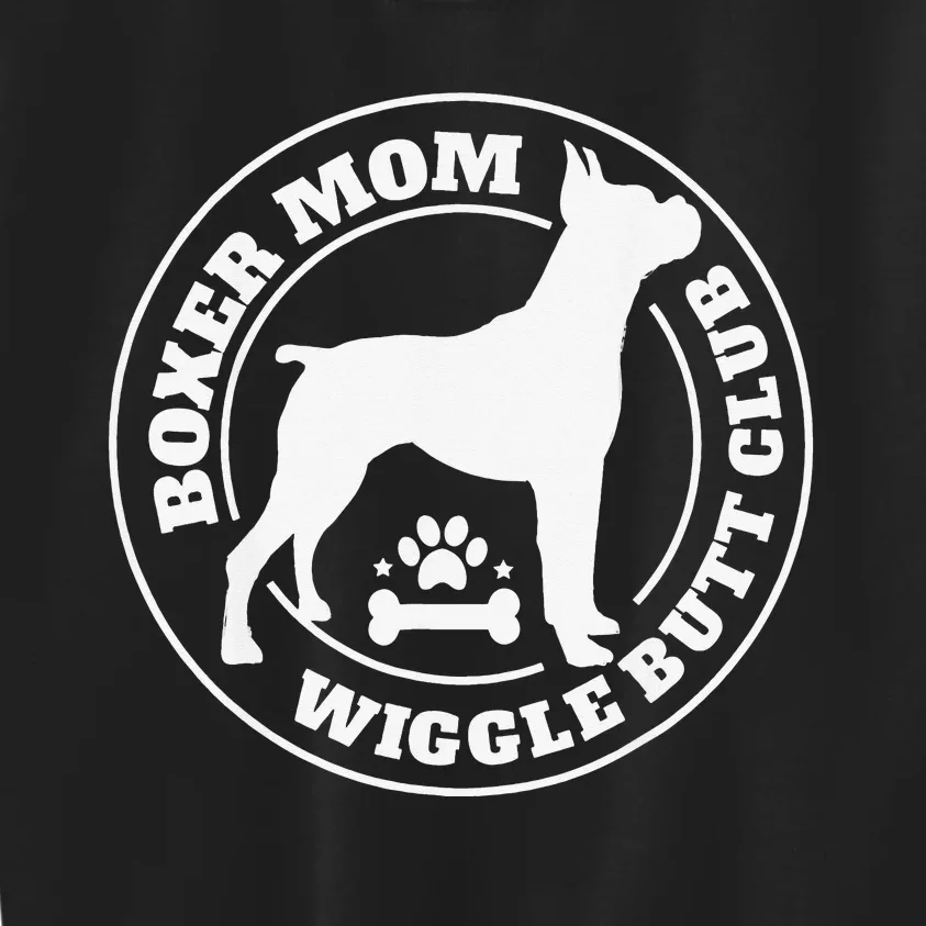 Boxer Mom Wiggle Butt Club Boxer Dog Gifts Kids Sweatshirt