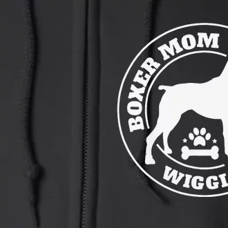 Boxer Mom Wiggle Butt Club Boxer Dog Gifts Full Zip Hoodie