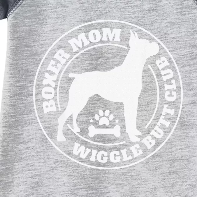 Boxer Mom Wiggle Butt Club Boxer Dog Gifts Infant Baby Jersey Bodysuit