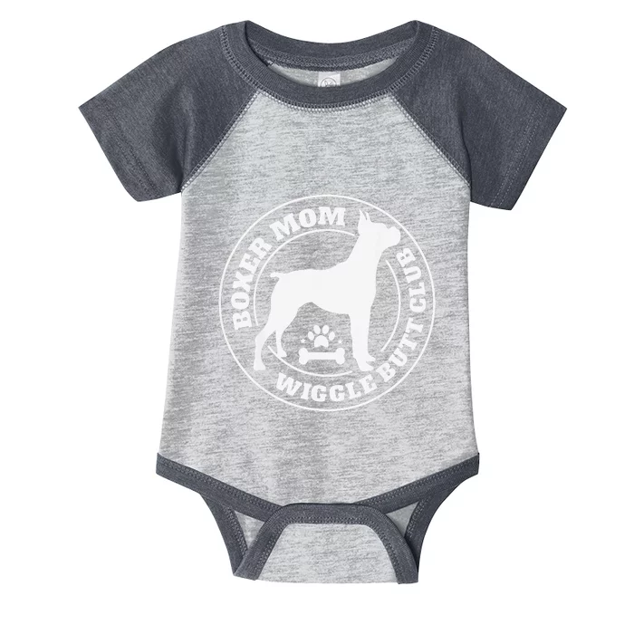 Boxer Mom Wiggle Butt Club Boxer Dog Gifts Infant Baby Jersey Bodysuit