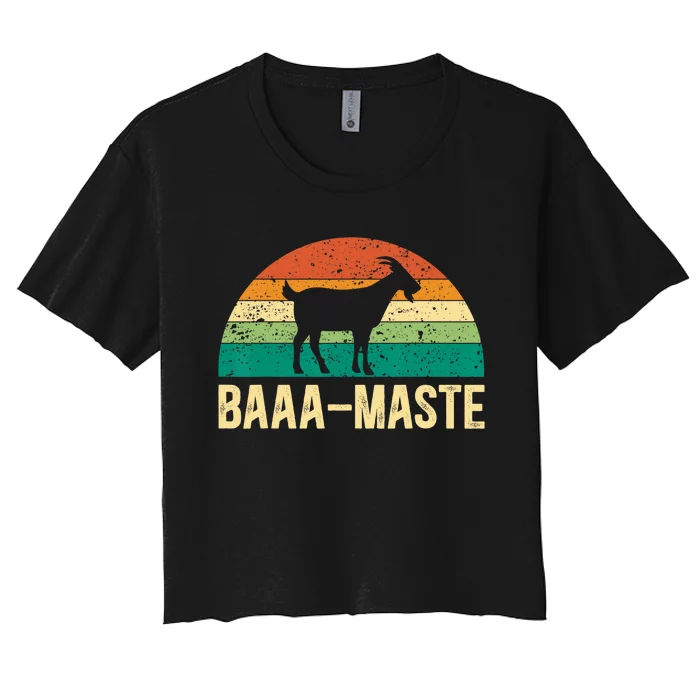 Baaa Maste Yoga Lover Spiritual Meditation Goat Lady Women's Crop Top Tee