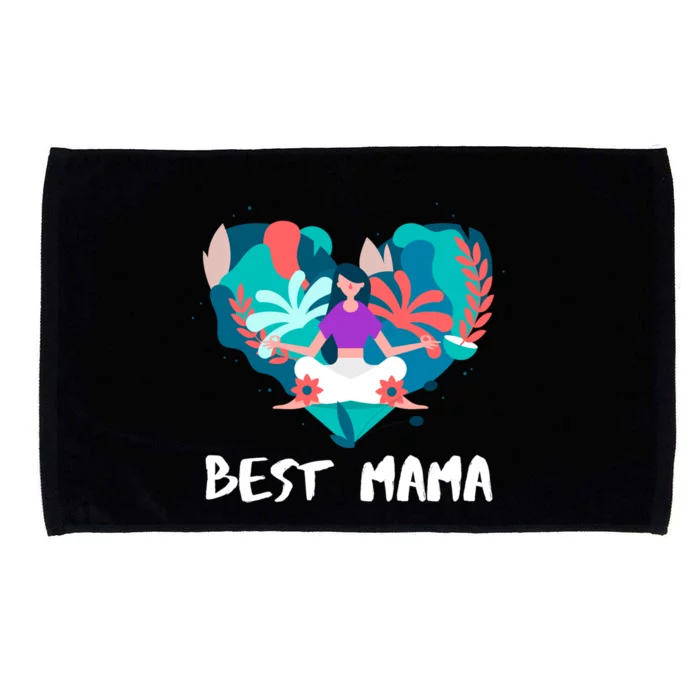 Best Mama Yoga Mom Gift Microfiber Hand Towel