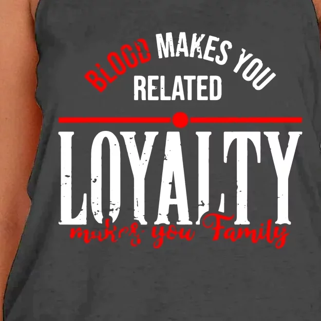 Blood Makes You Related Loyalty Women's Knotted Racerback Tank