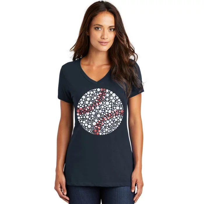 Baseball Make Your Mark International Dot Day Women's V-Neck T-Shirt