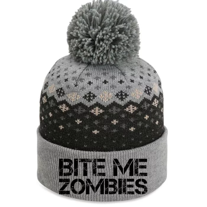 Bite Me Zombies The Baniff Cuffed Pom Beanie