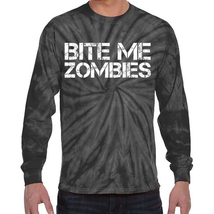 Bite Me Zombies Tie-Dye Long Sleeve Shirt