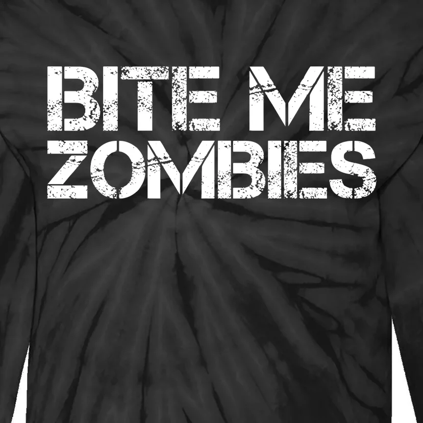 Bite Me Zombies Tie-Dye Long Sleeve Shirt